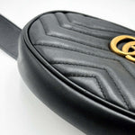 Load image into Gallery viewer, Gucci Black Leather GG Marmont Matelasse Belt Bag (Like new) G6KKRD
