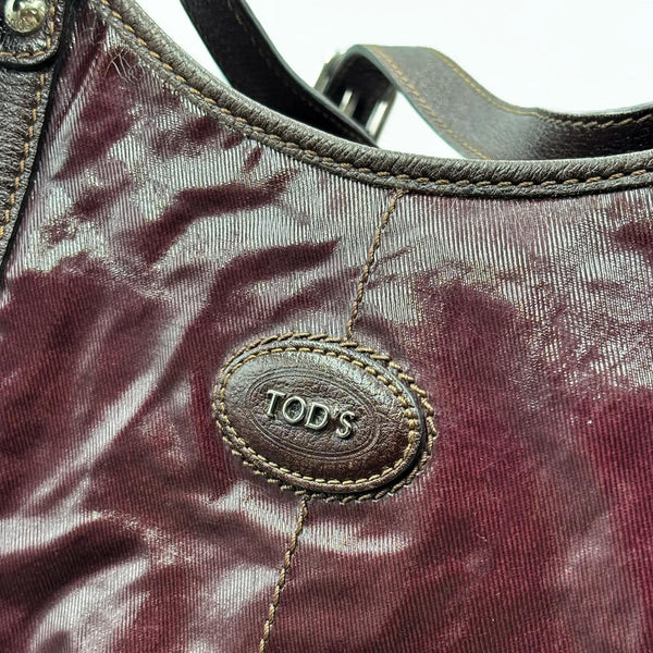 TOD'S Brown Coated Canvas G-Bag Sacca Grande Tote Bag (Pre-owned)