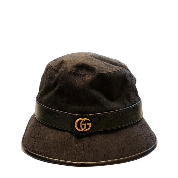 Gucci GG Canvas Bucket Hat with Double G Black (Like new)