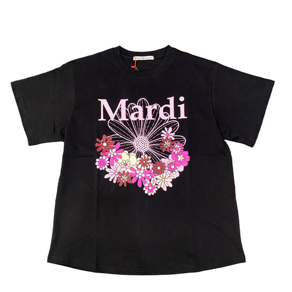 Mardi Mercredi T-shirt Flowermardi Jardin Black Palepink
