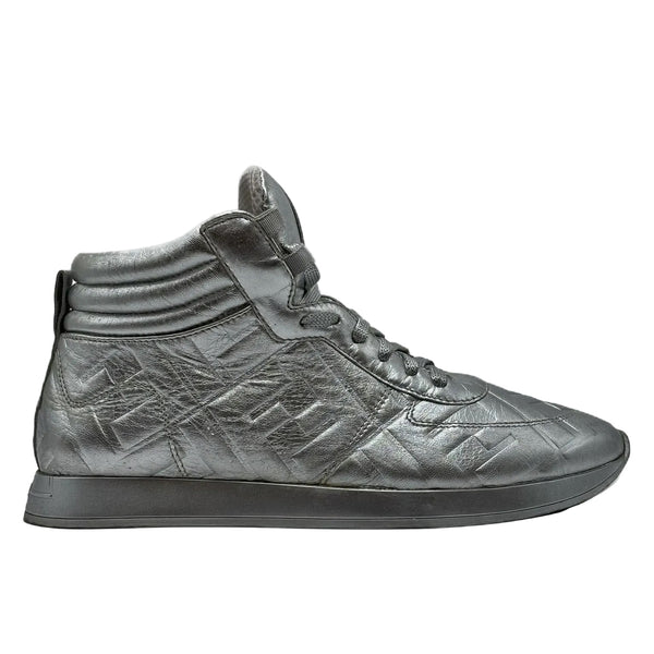 Fendi x Nicki Minaj Metallic Nappa Macro FF Embossed Prints On High Top Sneakers (Pre-owned)