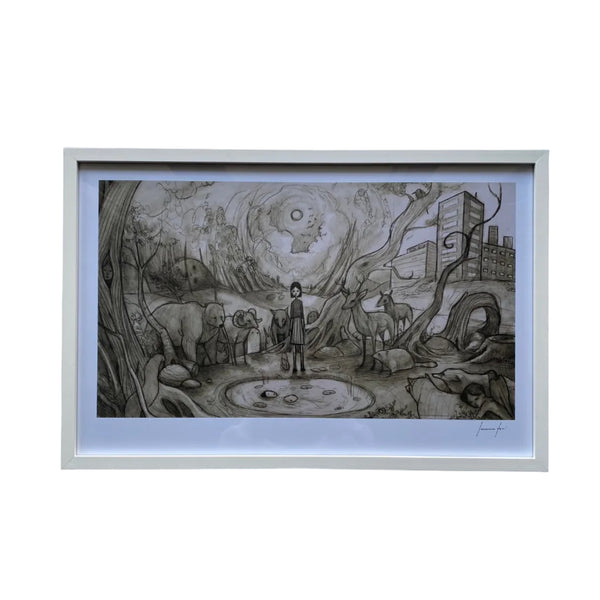 Lauren Tsai 'Hunger, 2023' B&W Framed (Signed)