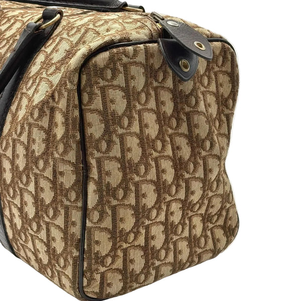 Christian Dior Brown Oblique Canvas Boston Bag (Pre-owned)