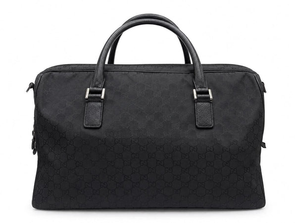 Gucci Black GG Nylon Weekender Travel Bag (Pre-owned) 7DWK3H6