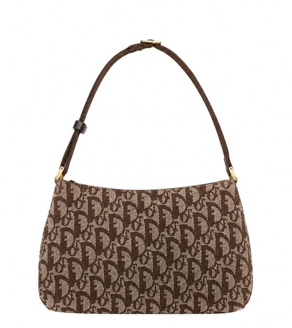 Dior Vintage handbag in brown and beige monogram canvas Oblique (Pre-owned)