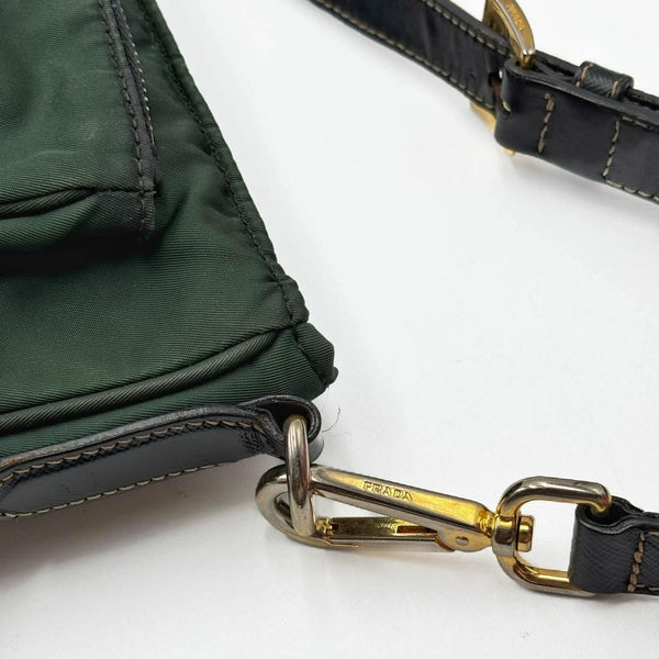 Prada Tessuto Nylon Messenger Bag Dark Green (Pre-owned) R7GH8JB