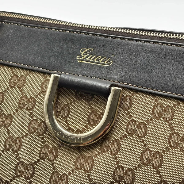Gucci Monogram D Gold Tote Dark Brown Vintage (Pre-owned) 7JK26CK