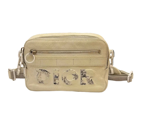 Dior x Daniel Arsham Safari Messenger Bag Calfskin White (Pre-owned) RBDQ648