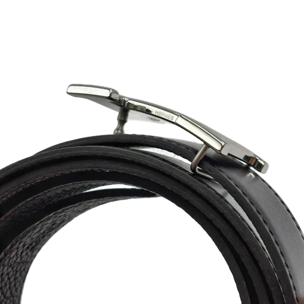 Hermes H Buckle Reversible Belt 32 Brown Black Leather T95 Belt (Brandnew)