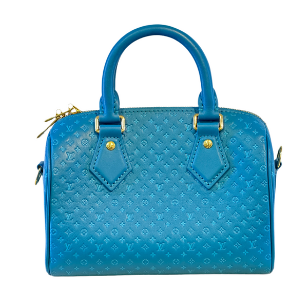 Louis Vuitton Nanogram Speedy Bandoulière 20 2WAY Handbag Turqoise (Pre-loved)