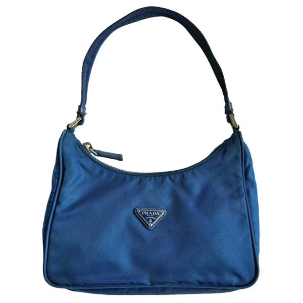 Prada Mini Tessuto Sport Shoulder Bag Blue (Like new) BK4XV7C