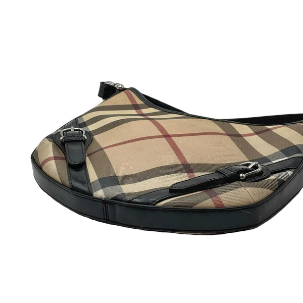 Burberry Supernova Check Coated Canvas Larkin Hobo (Pre-owned)