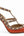 Valentino Garavani Calfskin Nappa Rockstud Ankle Strap 100mm Pumps 38 Orange Poudre (Pre-owned)
