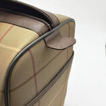 Load image into Gallery viewer, Burberry Check Boston Bag Travel Khaki Brown Canvas Leather (Pre-owned) T64W6QY

