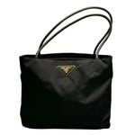Load image into Gallery viewer, Prada Tessuto Triangle Logo Plate Tote Bag Black (Pre-owned) X7MQ6DD
