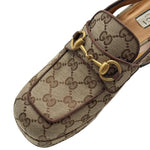 Load image into Gallery viewer, Gucci Monogram  Scamosciato Horsebit Platform Slingback Mules Beige Ebony New Acero (Fitted)
