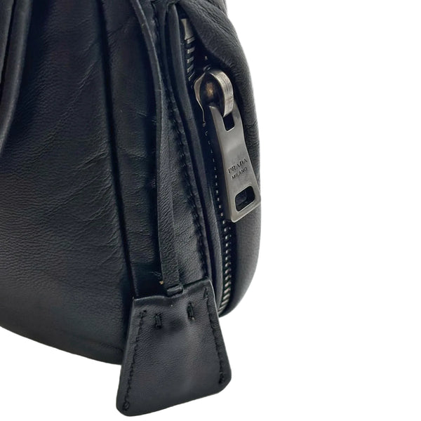 Prada Black Nappa Bomber Leather Flap Bag (Like new) YMJX29G