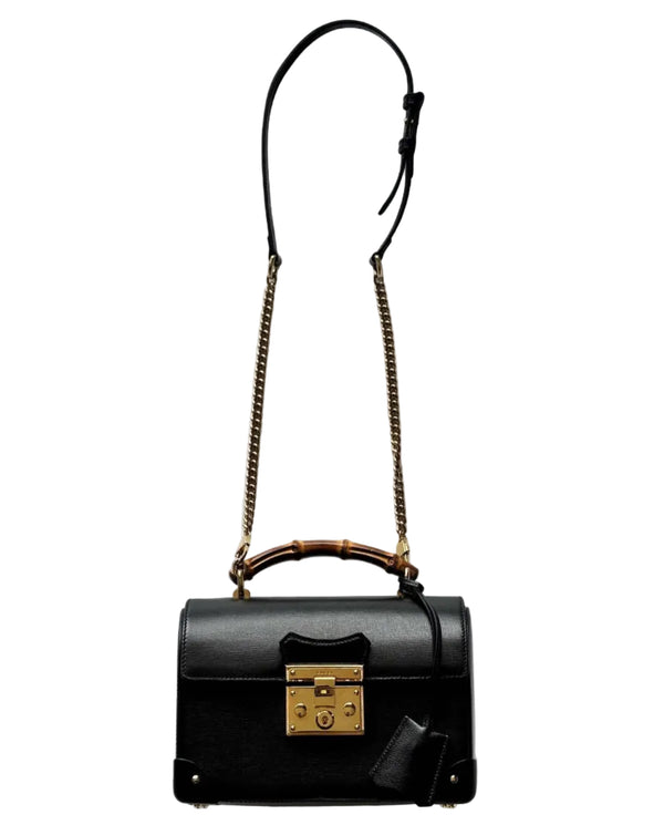 Gucci Black Padlock Small Bamboo Shoulder Bag (Like new) 3W2M6JX