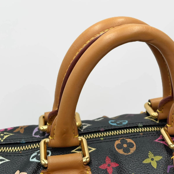 Louis Vuitton x Takashi Murakami Black Monogram Multicolor Speedy 30 Bag  (Pre-owned)