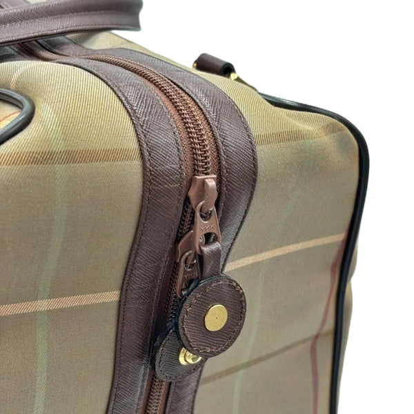 Burberry Plaid Canvas Boston Bag (Pre-owned)