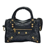 Load image into Gallery viewer, Balenciaga Black Lambskin Leather Motorcycle Mini City Bag (Pre-owned) MDVVMBH
