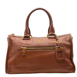 Load image into Gallery viewer, Prada Brown Vitello Daino Leather Zip Tote Bag (Pre-owned) GB3VKHK
