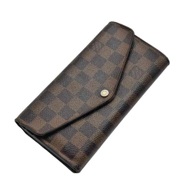 Louis Vuitton Sarah Wallet Damier Ebene Brown Monogram Canvas (Pre-owned)