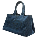 Load image into Gallery viewer, Prada Canapa Denim Tote Bag (Pre-owned) VWXYHB3
