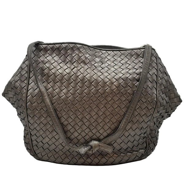 Bottega Veneta Intrecciatio Shoulder Bag Metallic Grey (Pre-owned) 2K4C9HD