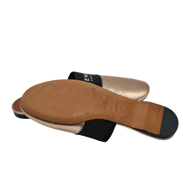 Givenchy Metallic Gold Leather Mules Sandals (unused)