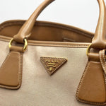 Load image into Gallery viewer, Prada Convertible Tote Canvas And Saffiano Leather Large Satchel (Pre-owned) QMBWT74
