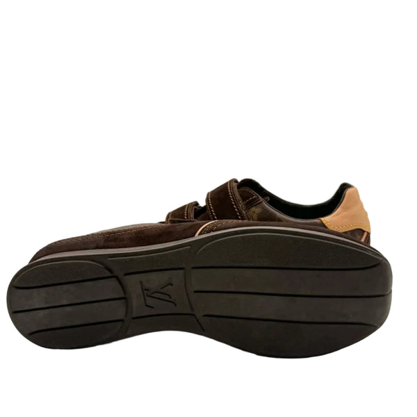 Louis Vuitton Brown Monogram Canvas and Suede Trainer (Pre-owned)