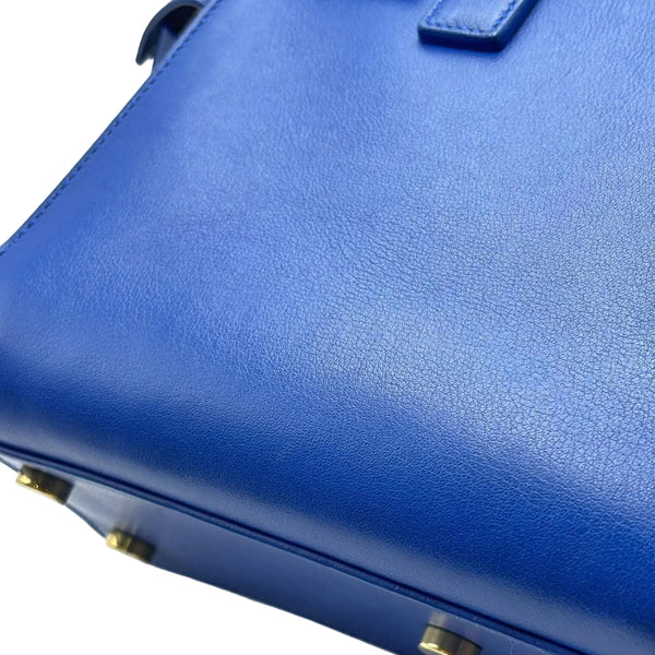 Saint Laurent Royal Blue Calfskin Leather Classic Nano Sac De Jour Bag (Pre-owned) W8B989X