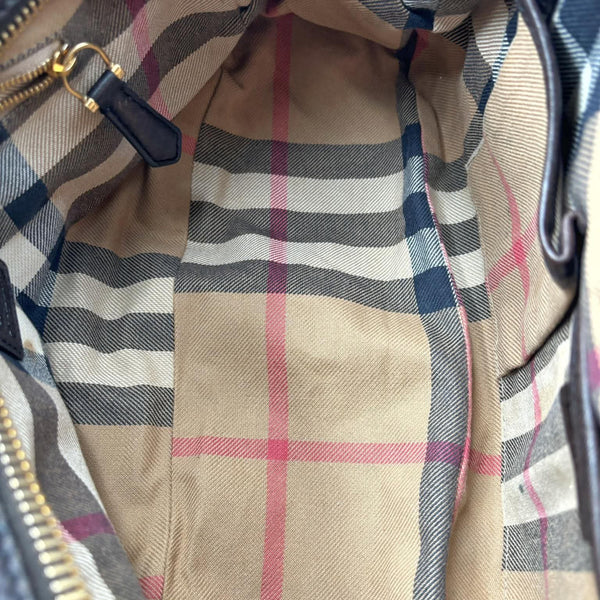 Burberry Dark Brown Leather Hand Bag (Pre-owned)