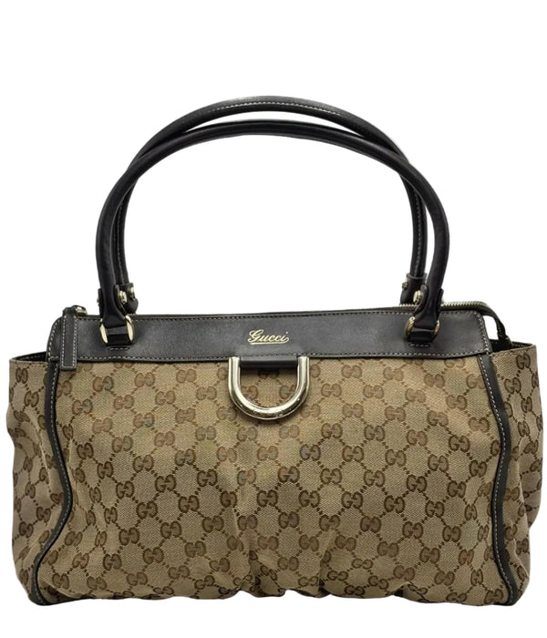Gucci Monogram D Gold Tote Dark Brown Vintage (Pre-owned) 7JK26CK