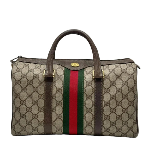 Gucci Beige/Ebony GG Coated Canvas Vintage Boston Bag (Pre-owned)