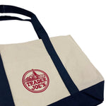 Load image into Gallery viewer, Trader Joes Large Tote Shopping Bag Cotton Canvas Embroidered Bag
