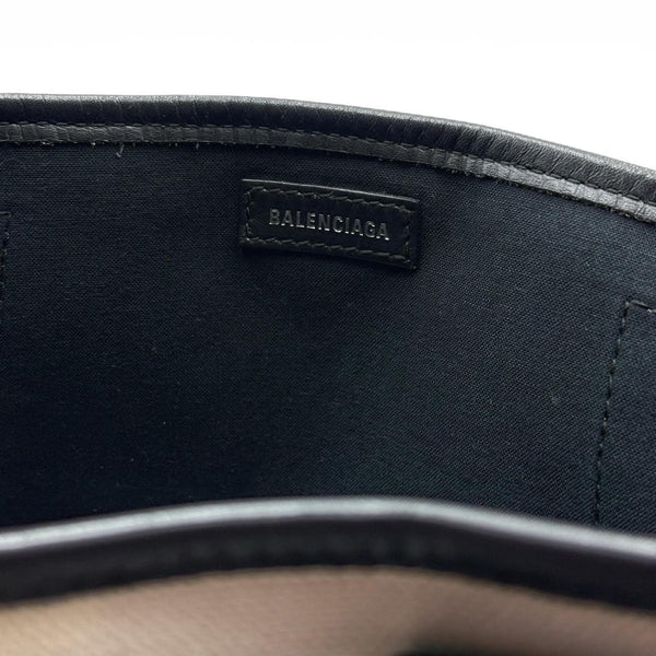 Balenciaga Cotton Canvas Calfskin Navy Cabas XS Natural Black (Pre-owned) 7JCQGGQ