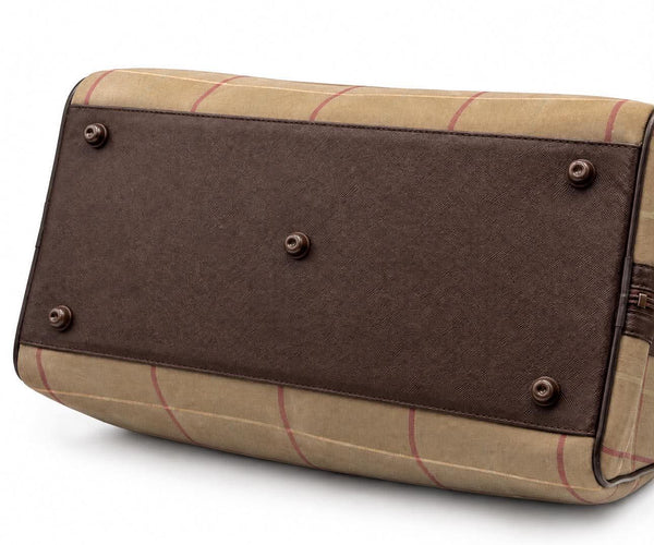 Burberry Plaid Canvas Boston Bag (Pre-owned)