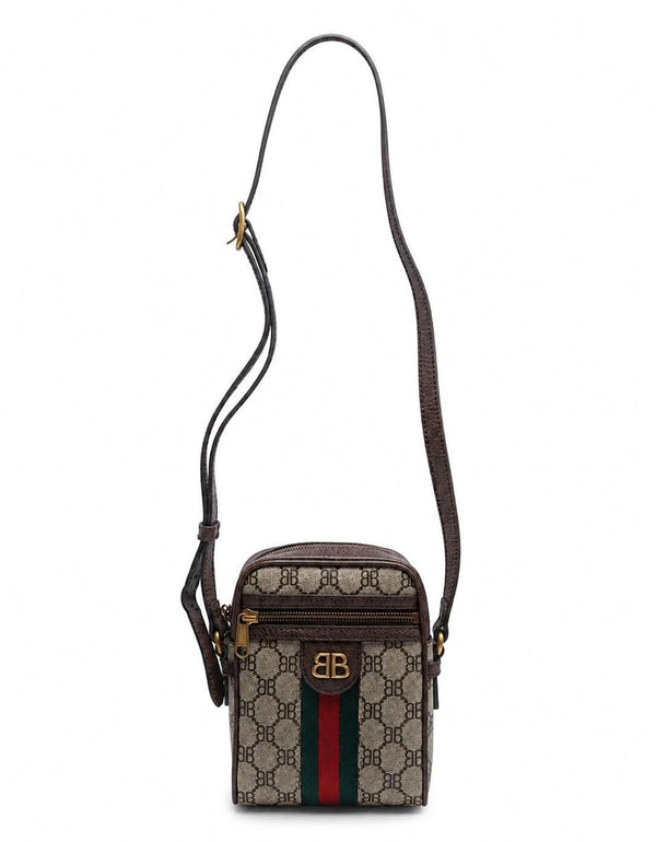 Gucci x Balenciaga BB Supreme Monogram Web Mini Ophidia Messenger Beige New Acero (Like new) 6X9HQGC