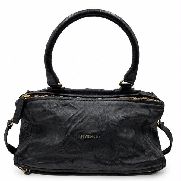 Givenchy Black Wrinkled Sheepskin Leather Large Pandora Bag (Pre-owned) 77XBXDM