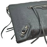 Load image into Gallery viewer, Balenciaga Grained Chevre Leather Metallic Edge Flat Clutch Bag (Like new) KKMJWBR
