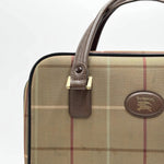 Load image into Gallery viewer, Burberry Nova Check Boston Bag Nylon Canvas Brown Auth (Pre-owned)

