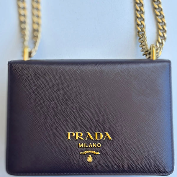 Prada Saffiano Leather Crossbody Bag Purple (Like new) BCM8KHB