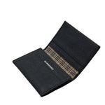 Load image into Gallery viewer, Burberry Black Leather Card Holder Wallet Nova Check Lining Slim (Like new)
