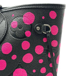 Load image into Gallery viewer, Louis Vuitton x Yayoi Kusama Black/Pink Monogram Empreinte Leather Neverfull MM NM Bag (Like new) J2WBK6G
