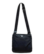 Load image into Gallery viewer, Prada Black Nylon Buckle Flap Messenger (Pre-owned) GHQJC3C
