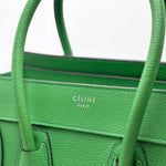 Load image into Gallery viewer, Celine Green Drummed Leather Nano Luggage Tote Bag (Like new) 3X6RH8K
