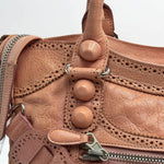 Load image into Gallery viewer, Balenciaga Grenadine Lambskin Leather Peach Giant Brogues Bag (Pre-owned) KVCKMH6
