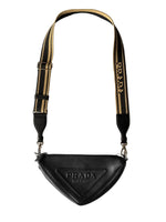 Load image into Gallery viewer, Prada Black Saffiano Triangle Logo Crossbody (Pre-owned) MVQ4Y6Q
